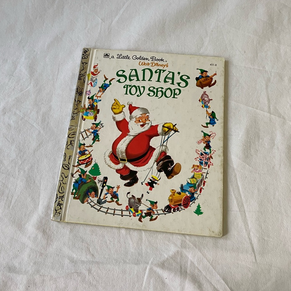 Vintage 1950 Santa’s Toy Shop Golden Book